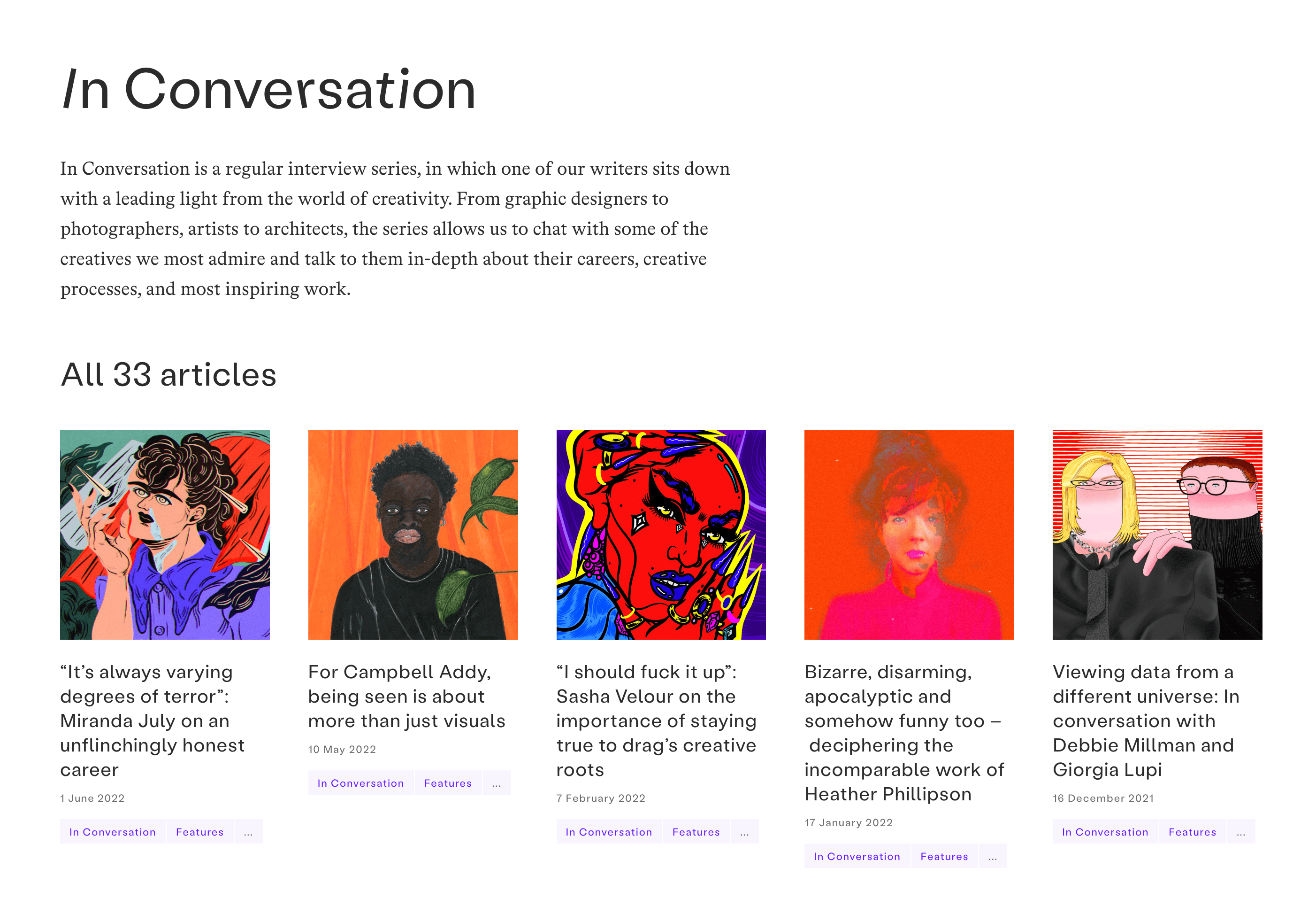 L'archivio della serie 'In Conversation' di It's Nice That